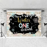 Lofaris Snowflake Winter Onederland Wooden Backdrop for Kids